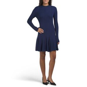SUPER NATURAL BY SECRET MISSION Navy Blue Merlin Knit Mini Dress